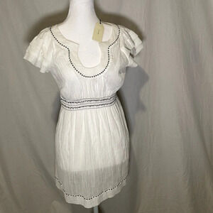 NWT off white & black embroidered Sophie Max top size small